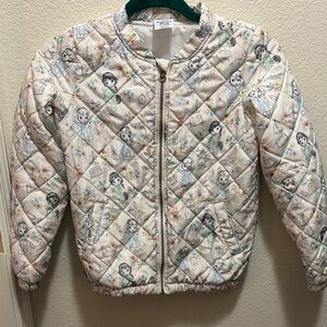 Disney Kids Quilted Jacket - Cream with Princess Print